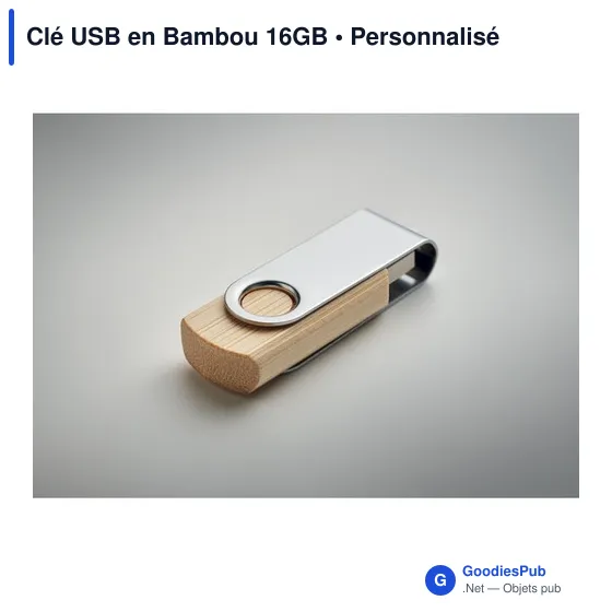 Clé USB personnalisable en Bambou 16GB avec logo - TECHMATE BAMBOO - Image 5