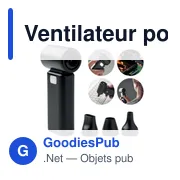 Ventilateur portable personnalisable TECHMATE BAMBOO avec logo - Miniature 1