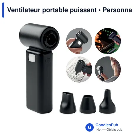 Ventilateur portable personnalisable TECHMATE BAMBOO avec logo