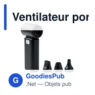 Ventilateur portable personnalisable TECHMATE BAMBOO avec logo - Miniature 11