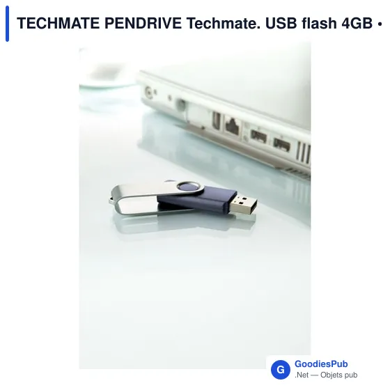 Clé USB personnalisable 4GB avec logo - TECHMATE PENDRIVE - Image 3
