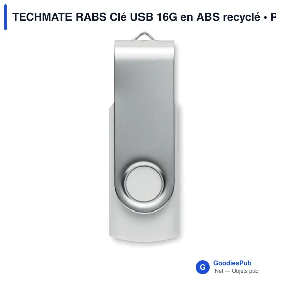 Clé USB personnalisable TECHMATE RABS 16 Go avec logo - Image 2