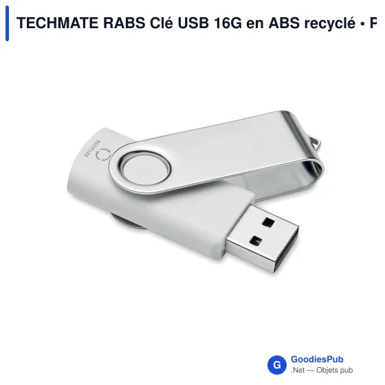 Clé USB personnalisable TECHMATE RABS 16 Go avec logo - Image 3