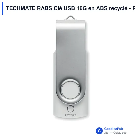 Clé USB personnalisable TECHMATE RABS 16 Go avec logo - Image 4