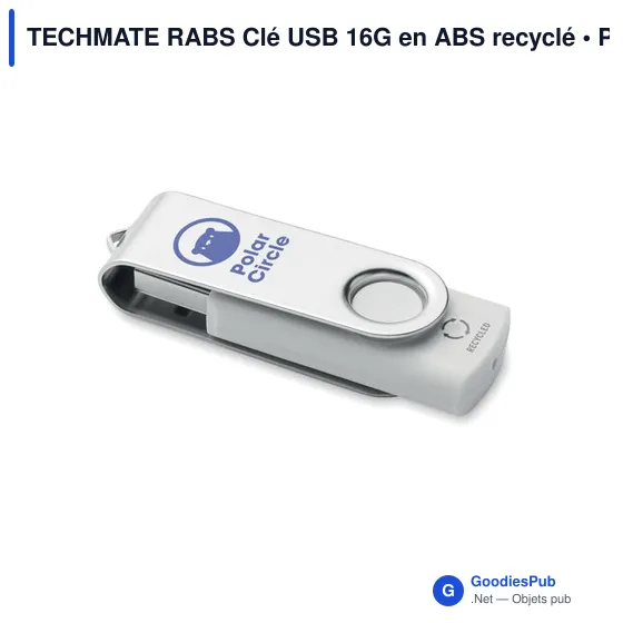 Clé USB personnalisable TECHMATE RABS 16 Go avec logo - Image 6