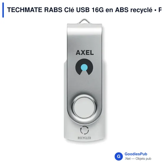 Clé USB personnalisable TECHMATE RABS 16 Go avec logo - Image 8