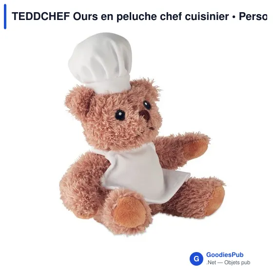 Ours en peluche personnalisable chef cuisinier - TEDDCHEFavec logo - Image 2