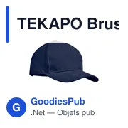 TEKAPO Casquette 6 panneaux 270 gr/m - Miniature 7