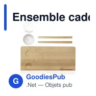 Ensemble cadeau personnalisable Temaki Bamboo Sushi Tray avec logo - Miniature 1