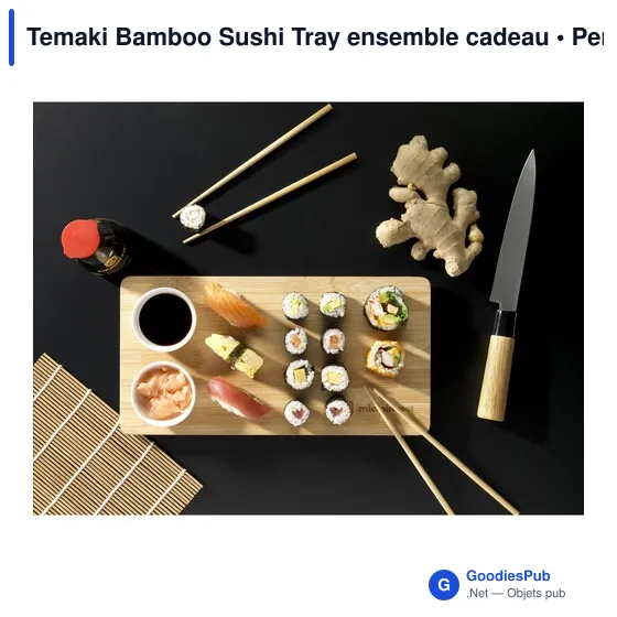 Ensemble cadeau personnalisable Temaki Bamboo Sushi Tray avec logo - Image 2