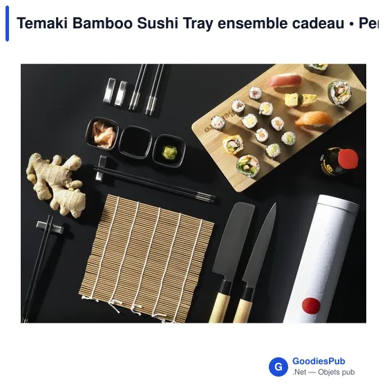Ensemble cadeau personnalisable Temaki Bamboo Sushi Tray avec logo - Image 3