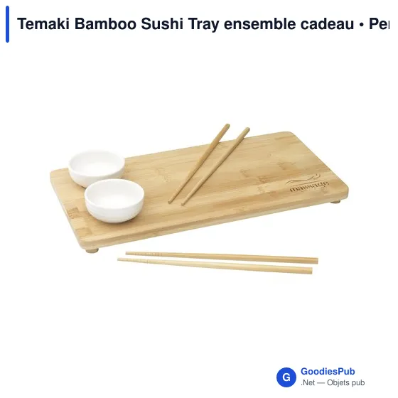 Ensemble cadeau personnalisable Temaki Bamboo Sushi Tray avec logo - Image 4