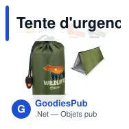 Tente d'urgence compacte personnalisable avec logo - Survie plein air - Miniature 1