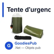 Tente d'urgence compacte personnalisable avec logo - Survie plein air - Miniature 2