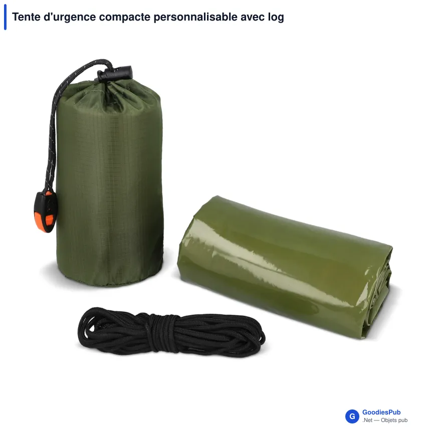Tente d'urgence compacte personnalisable avec logo - Survie plein air - Image 2