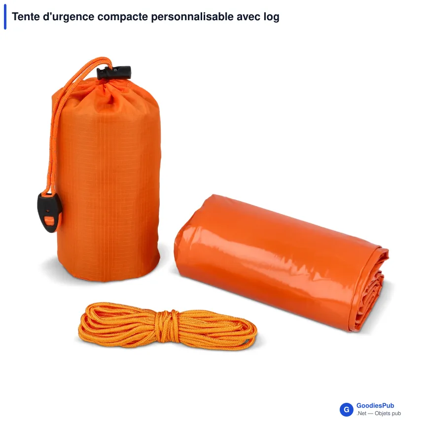Tente d'urgence compacte personnalisable avec logo - Survie plein air - Image 3