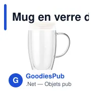 Mug en verre double paroi personnalisable avec logo - TEROL - Miniature 1