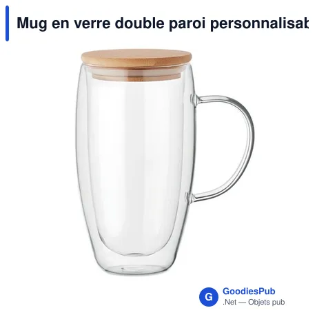 Mug en verre double paroi personnalisable avec logo - TEROL