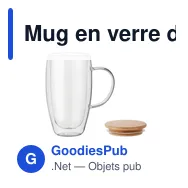 Mug en verre double paroi personnalisable avec logo - TEROL - Miniature 2