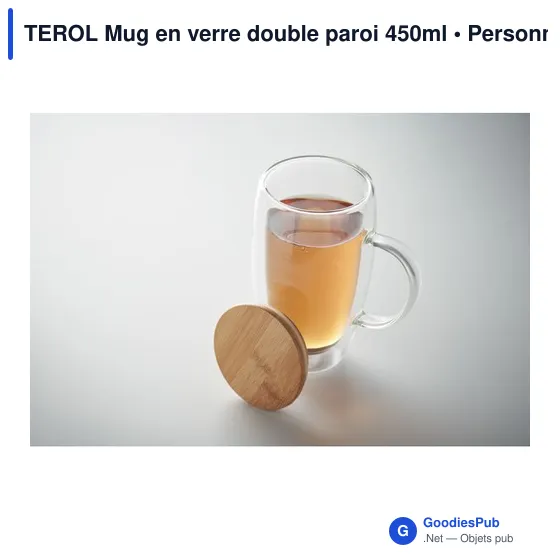 Mug en verre double paroi personnalisable avec logo - TEROL - Image 5