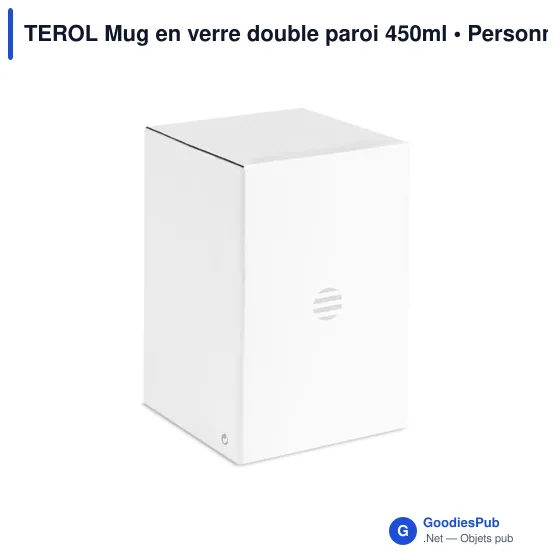 Mug en verre double paroi personnalisable avec logo - TEROL - Image 6
