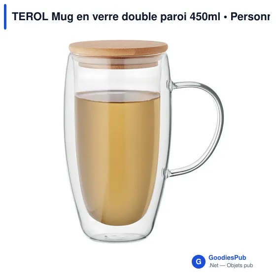 Mug en verre double paroi personnalisable avec logo - TEROL - Image 7