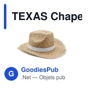 TEXAS Chapeau de cow-boy en paille - Miniature 1