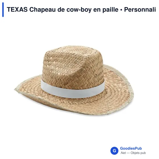 TEXAS Chapeau de cow-boy en paille - Image 1
