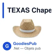 TEXAS Chapeau de cow-boy en paille - Miniature 2