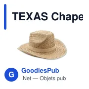 TEXAS Chapeau de cow-boy en paille - Miniature 3