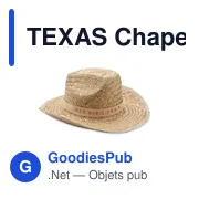 TEXAS Chapeau de cow-boy en paille - Miniature 5