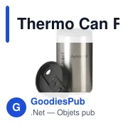 Gobelet isotherme personnalisable en acier inoxydable recyclé - Thermo Canavec logo - Miniature 1