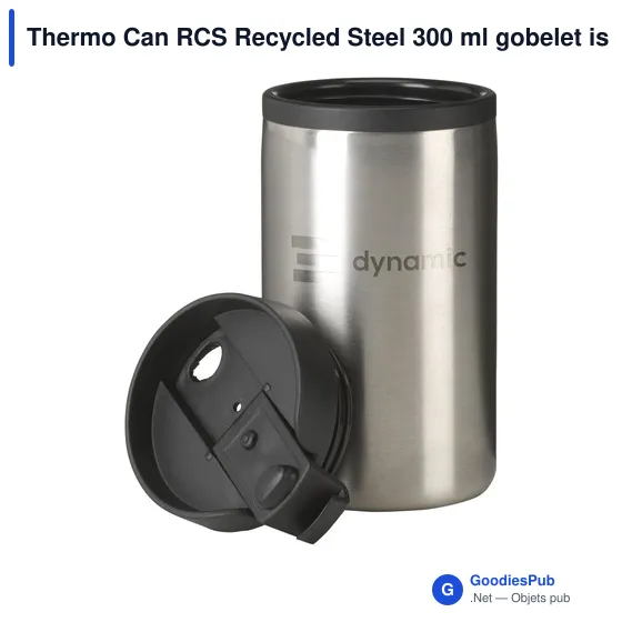 Gobelet isotherme personnalisable en acier inoxydable recyclé - Thermo Canavec logo - Image 1