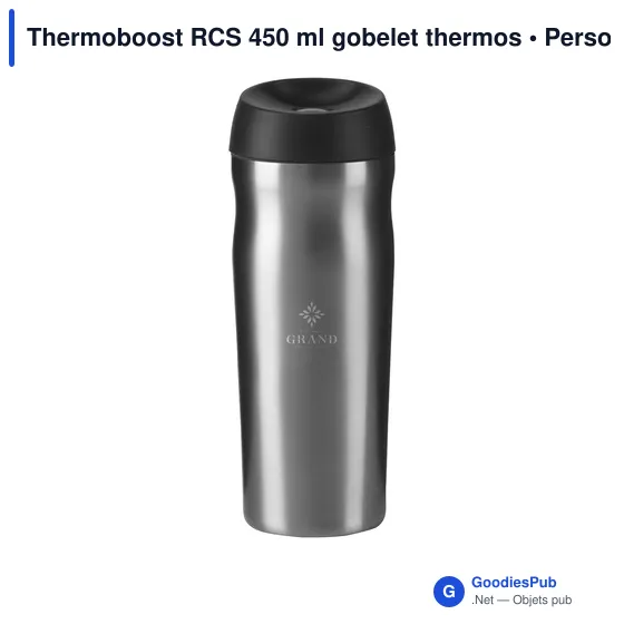 Gobelet thermos personnalisable 450 ml avec logo - Thermoboost RCS - Image 2
