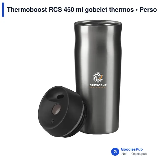 Gobelet thermos personnalisable 450 ml avec logo - Thermoboost RCS - Image 3