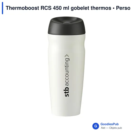 Gobelet thermos personnalisable 450 ml avec logo - Thermoboost RCS - Image 4