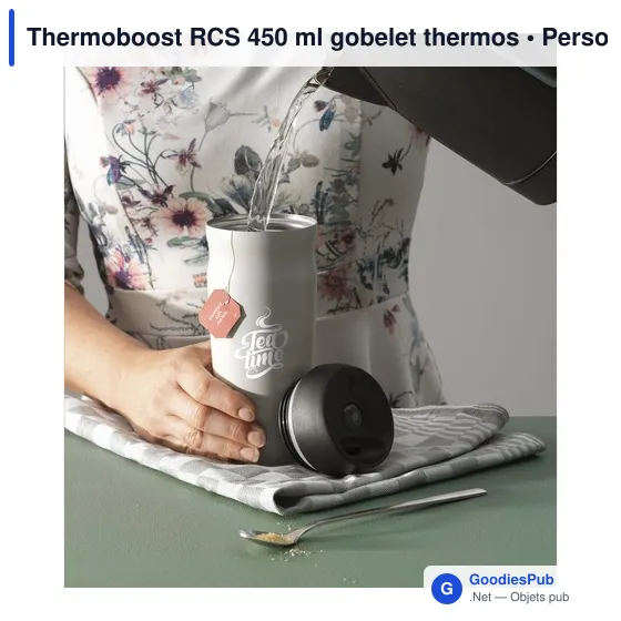 Gobelet thermos personnalisable 450 ml avec logo - Thermoboost RCS - Image 7