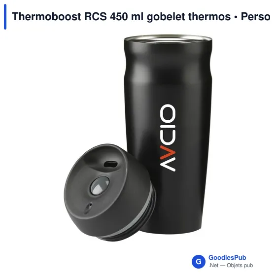Gobelet thermos personnalisable 450 ml avec logo - Thermoboost RCS - Image 9