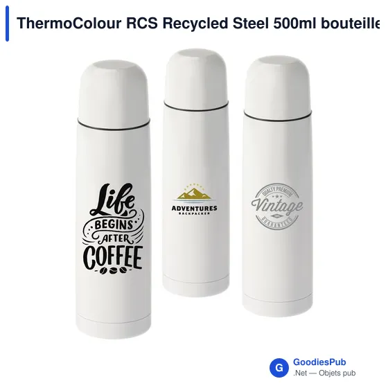 Bouteille thermos personnalisable 500ml avec logo - ThermoColour RCS - Image 2