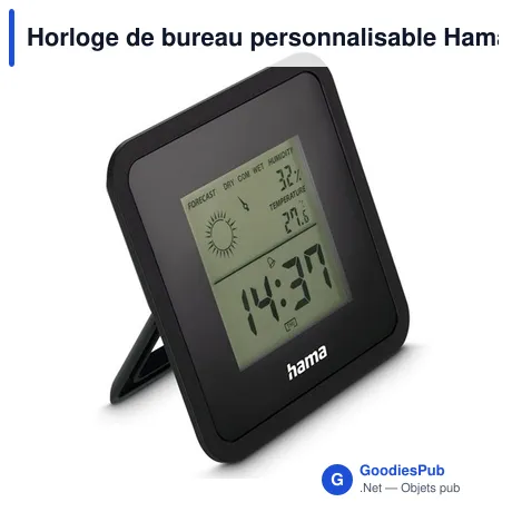Horloge de bureau personnalisable Hama Borneo avec logo