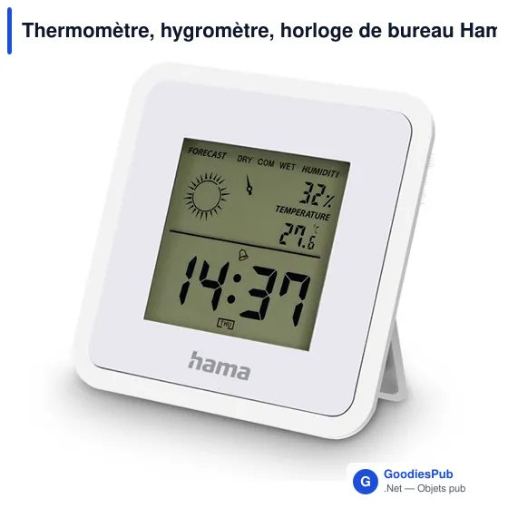 Thermomètre, hygromètre, horloge de bureau Hama Borneo - Image 6