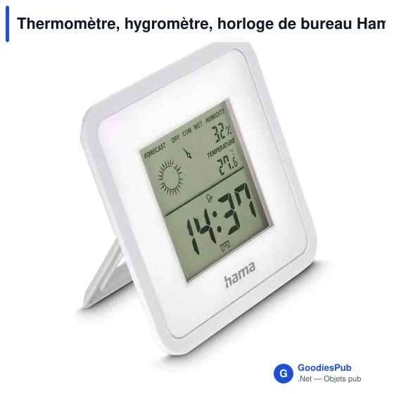 Thermomètre, hygromètre, horloge de bureau Hama Borneo - Image 7