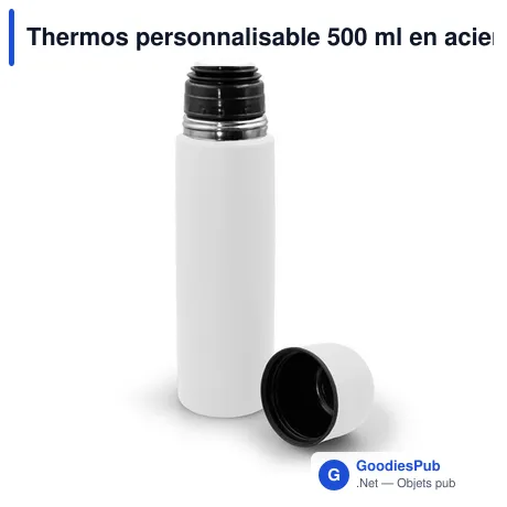 Thermos personnalisable 500 ml en acier inoxydable avec logo - Olympe