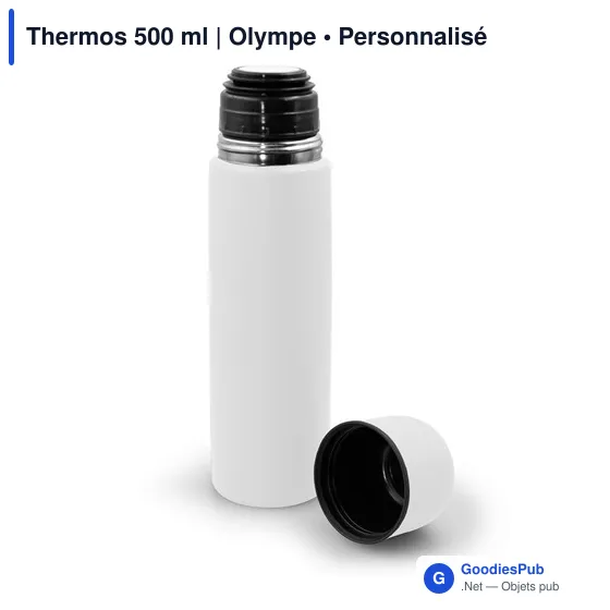 Thermos personnalisable 500 ml en acier inoxydable avec logo - Olympe - Image 1
