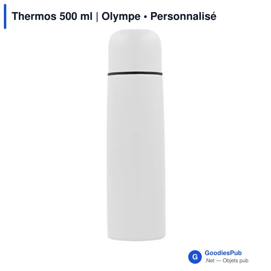 Thermos personnalisable 500 ml en acier inoxydable avec logo - Olympe - Image 2