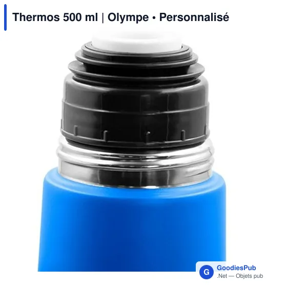 Thermos personnalisable 500 ml en acier inoxydable avec logo - Olympe - Image 12