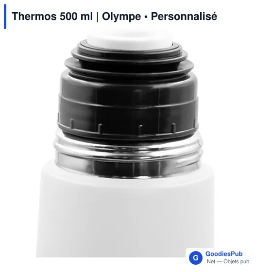 Thermos personnalisable 500 ml en acier inoxydable avec logo - Olympe - Image 3
