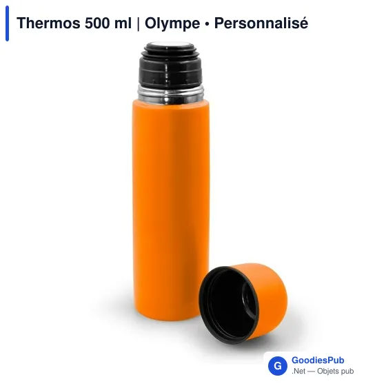 Thermos personnalisable 500 ml en acier inoxydable avec logo - Olympe - Image 7