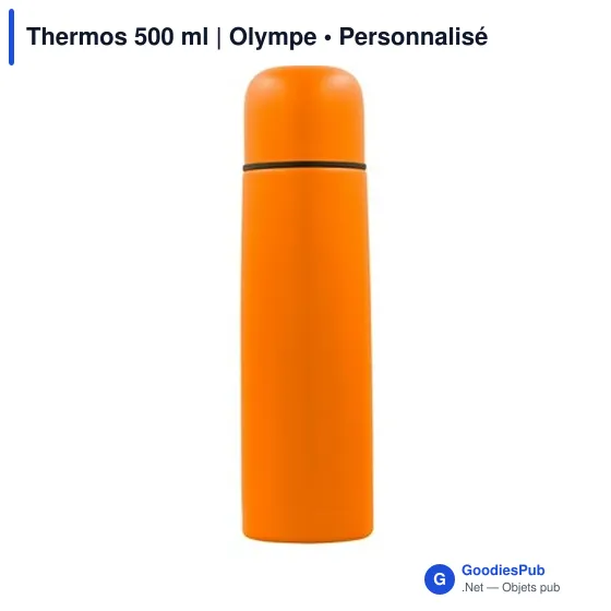 Thermos personnalisable 500 ml en acier inoxydable avec logo - Olympe - Image 8
