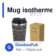 Mug isotherme personnalisable en inox recyclé 400 ml avec logo - Café à emporter - Miniature 1